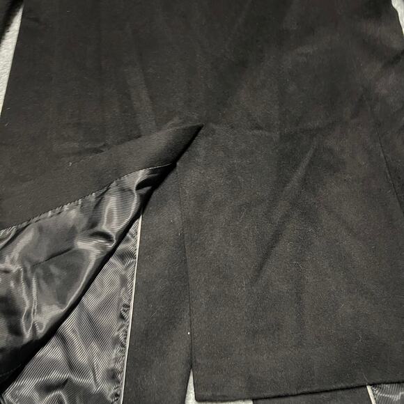 Jos A Bank Mens 38 Overcoat Topcoat Trench Coat Jacket Black 3 Button Wool Blend - Picture 4 of 11